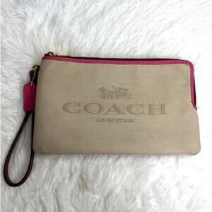 COACH Color Block Double Zipper Wallet Wristlet